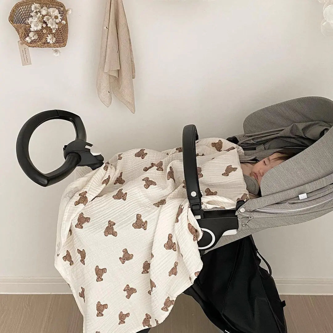 Korean Spring 2021 Kids Double Layer Bear Blanket
