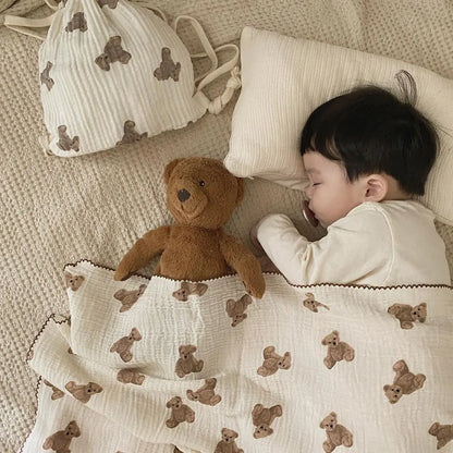 Korean Spring 2021 Kids Double Layer Bear Blanket
