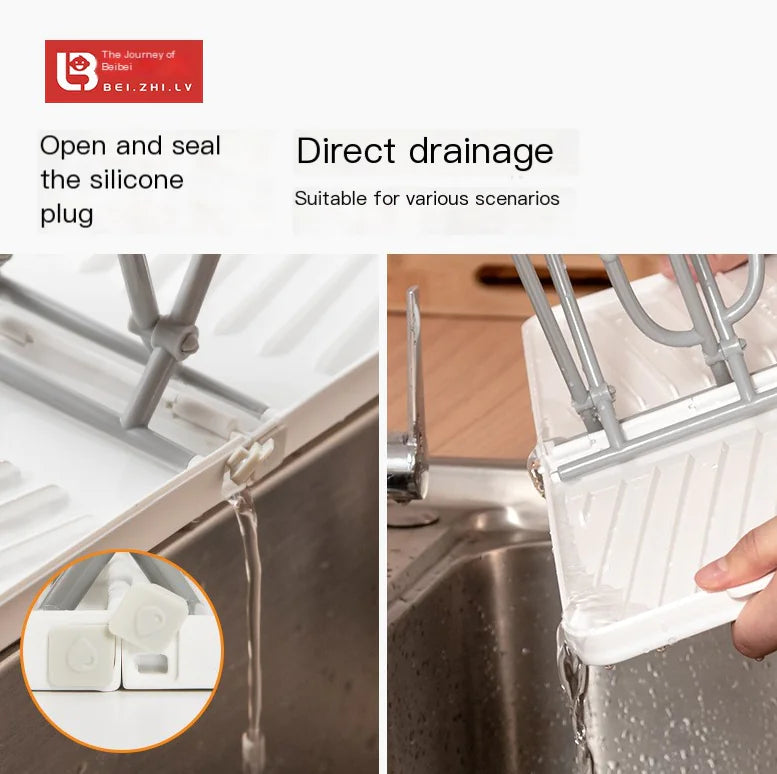 Folding Portable Kitchen Organizer for Bottles and Drying