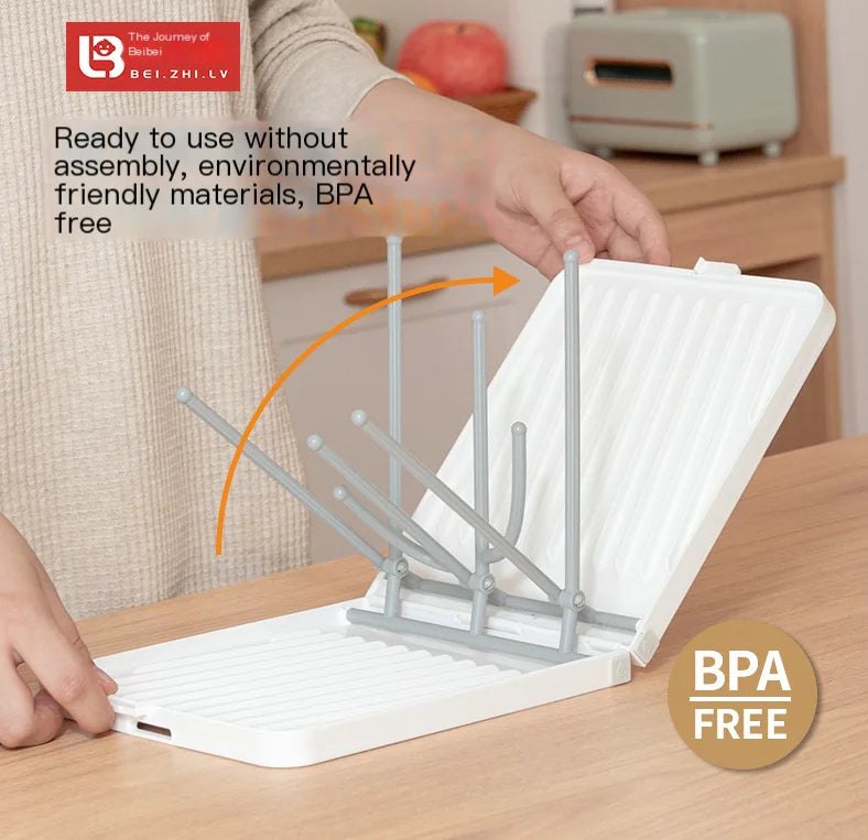 Folding Portable Kitchen Organizer for Bottles and Drying