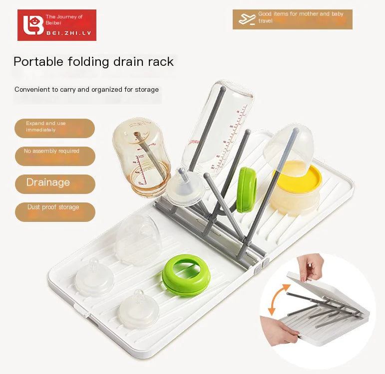 Folding Portable Kitchen Organizer for Bottles and Drying