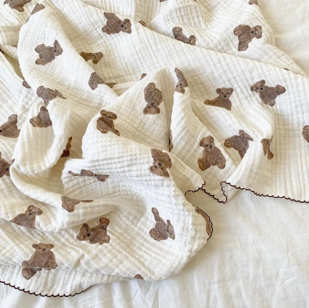 Korean Spring 2021 Kids Double Layer Bear Blanket