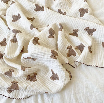 Korean Spring 2021 Kids Double Layer Bear Blanket